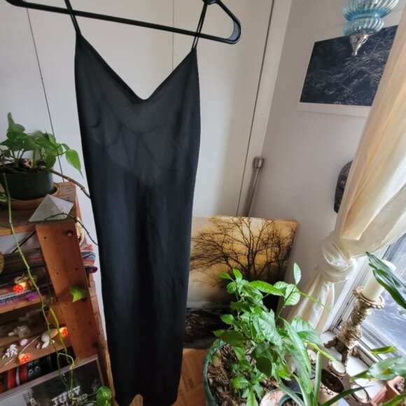 Vintage side slit open back reversible black and white dress - S - Picture 5 of 9